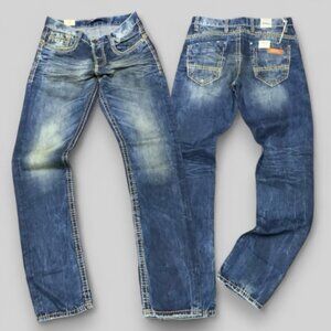 Men's Cipo & Baxx C-1056 Blue Denim Pants NWT